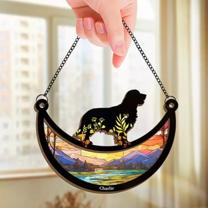 L'amour est plus grand que la perte - Attrape-soleil personnalisé à suspendre à une fenêtre - Cadeau de condoléances pour les propriétaires et les amoureux des animaux