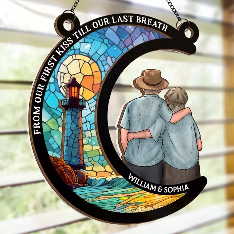 Le temps passera, et nous serons toujours les mêmes - Attrape-soleil personnalisé pour fenêtre - Cadeau pour mari et femme, anniversaire