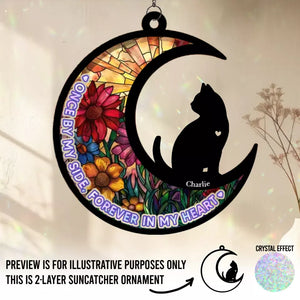 Un miaulement est un message au cœur - Attrape-soleil personnalisé à suspendre à une fenêtre - Cadeau de condoléances pour les propriétaires et les amoureux des animaux