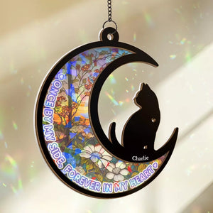 Un miaulement est un message au cœur - Attrape-soleil personnalisé à suspendre à une fenêtre - Cadeau de condoléances pour les propriétaires et les amoureux des animaux