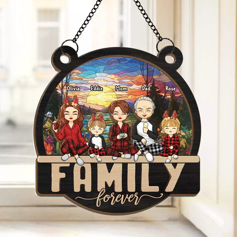 Nos rires sont sans limites - Attrape-soleil personnalisé pour fenêtre - Cadeau de Noël pour les membres de la famille