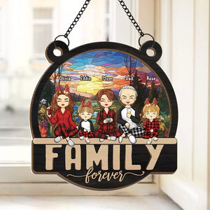 Nos rires sont sans limites - Attrape-soleil personnalisé pour fenêtre - Cadeau de Noël pour les membres de la famille