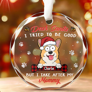 Cher Père Noël, je t'aime comme un Noël poilu - Ornement en verre rond personnalisé pour chien et chat - Cadeau de Noël pour les propriétaires d'animaux et les amoureux des animaux