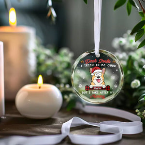 Cher Père Noël, je t'aime comme un Noël poilu - Ornement en verre rond personnalisé pour chien et chat - Cadeau de Noël pour les propriétaires d'animaux et les amoureux des animaux