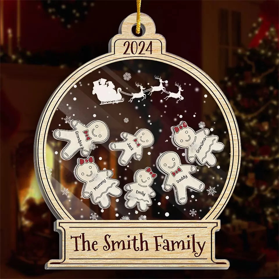 L'amour familial se réchauffe à Noël - Décoration de Noël personnalisée à 3 étages - Cadeau de Noël pour les membres de la famille