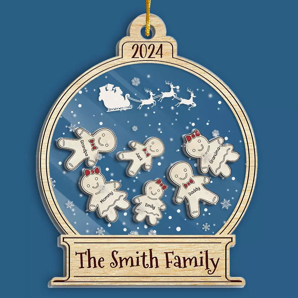 L'amour familial se réchauffe à Noël - Décoration de Noël personnalisée à 3 étages - Cadeau de Noël pour les membres de la famille