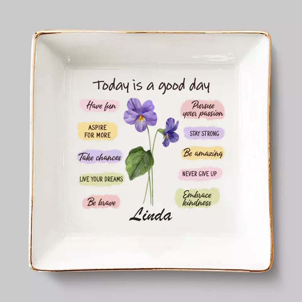 Aujourd'hui est un bon jour - Plat à bijoux personnalisé Bestie - Cadeau pour meilleures amies, meilleures amies, sœurs
