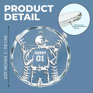 Game On, Strike Out – Décoration en verre personnalisée en forme de cercle – Cadeau de Noël pour les amateurs de sport et les joueurs