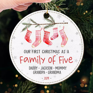 Faites vibrer vos proches à Noël ! Décoration de Noël personnalisée en cuir pour toute la famille. Cadeau de Noël pour les membres de la famille, les bébés et les nouveau-nés.