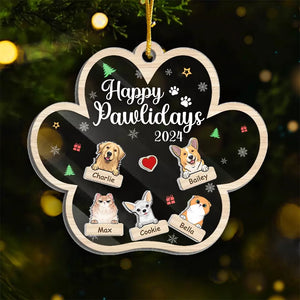 Sur la liste des vilains – Ornement shaker personnalisé à 3 couches pour chien et chat – Cadeau de Noël pour propriétaires et amoureux des animaux