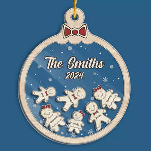 Le temps en famille est aussi doux qu'un biscuit au pain d'épices - Décoration de Noël personnalisée à 3 étages pour la famille