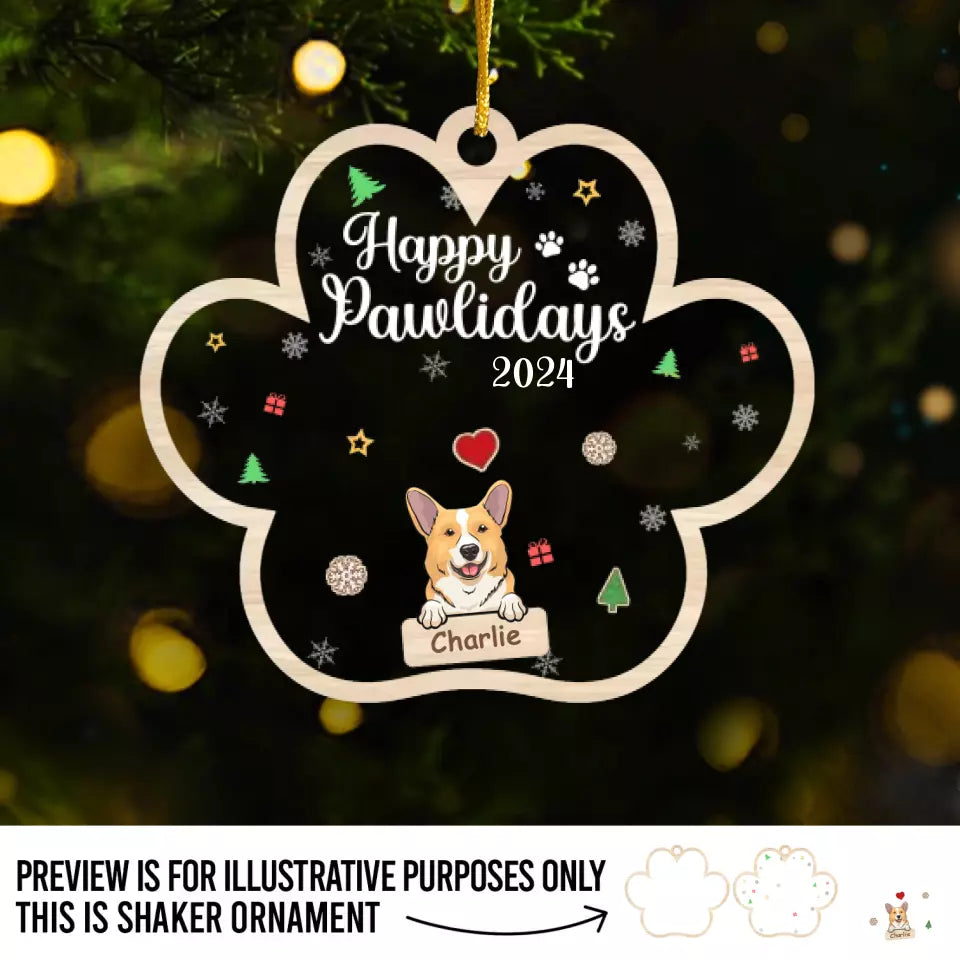 Sur la liste des vilains – Ornement shaker personnalisé à 3 couches pour chien et chat – Cadeau de Noël pour propriétaires et amoureux des animaux