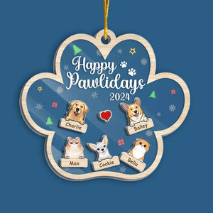 Sur la liste des vilains – Ornement shaker personnalisé à 3 couches pour chien et chat – Cadeau de Noël pour propriétaires et amoureux des animaux