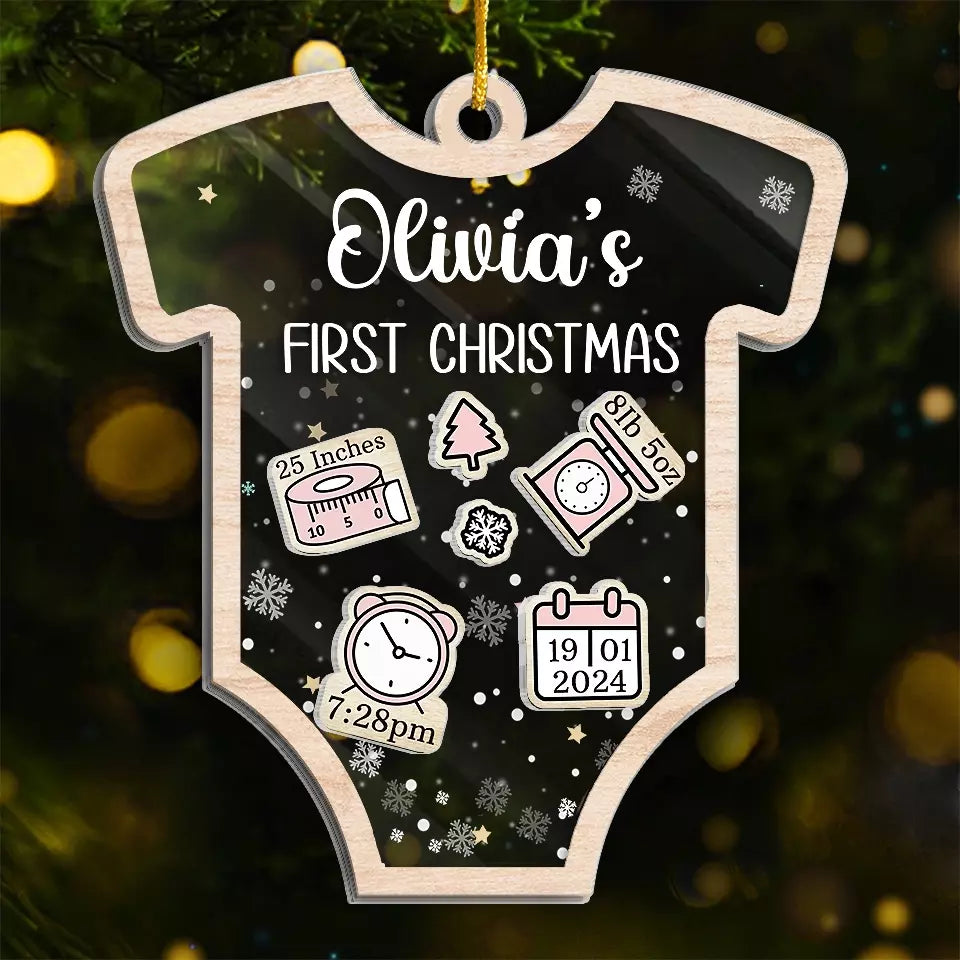 Premier Noël - Décoration de sapin de Noël personnalisée à 3 étages - Cadeau de Noël pour bébé, enfant et nouveau-né