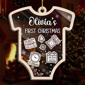 Premier Noël - Décoration de sapin de Noël personnalisée à 3 étages - Cadeau de Noël pour bébé, enfant et nouveau-né