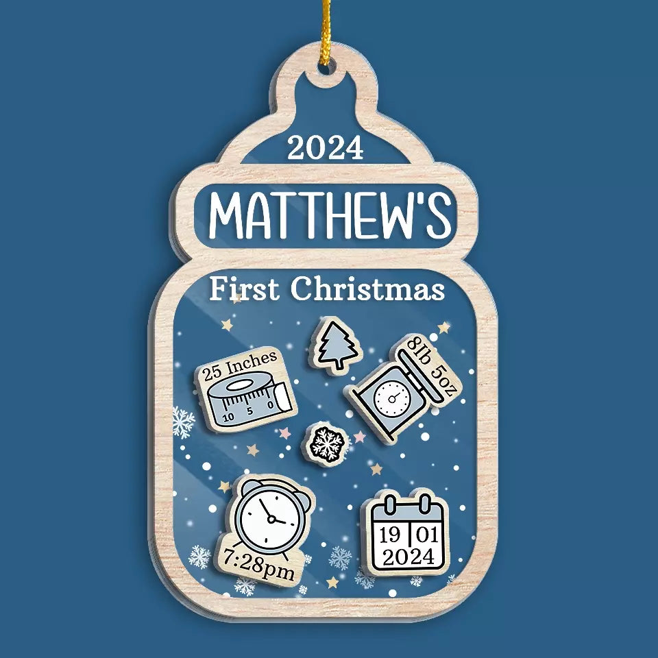 Les enfants vous donnent envie de recommencer votre vie - Décoration de shaker personnalisée à 3 couches pour la famille - Cadeau de Noël pour bébé, enfant et nouveau-né