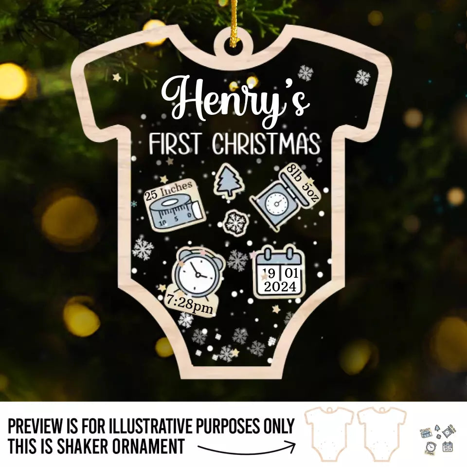 Premier Noël - Décoration de sapin de Noël personnalisée à 3 étages - Cadeau de Noël pour bébé, enfant et nouveau-né