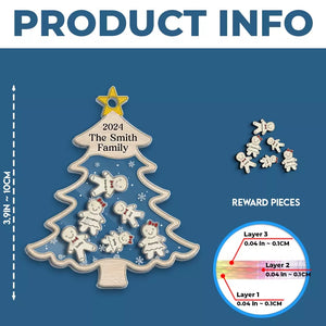 Pain d'épices sucré et moments familiaux encore plus doux - Ornement personnalisé à 3 étages pour la famille - Cadeau de Noël pour les membres de la famille