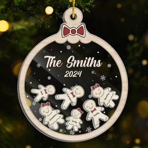 Le temps en famille est aussi doux qu'un biscuit au pain d'épices - Décoration de Noël personnalisée à 3 étages pour la famille