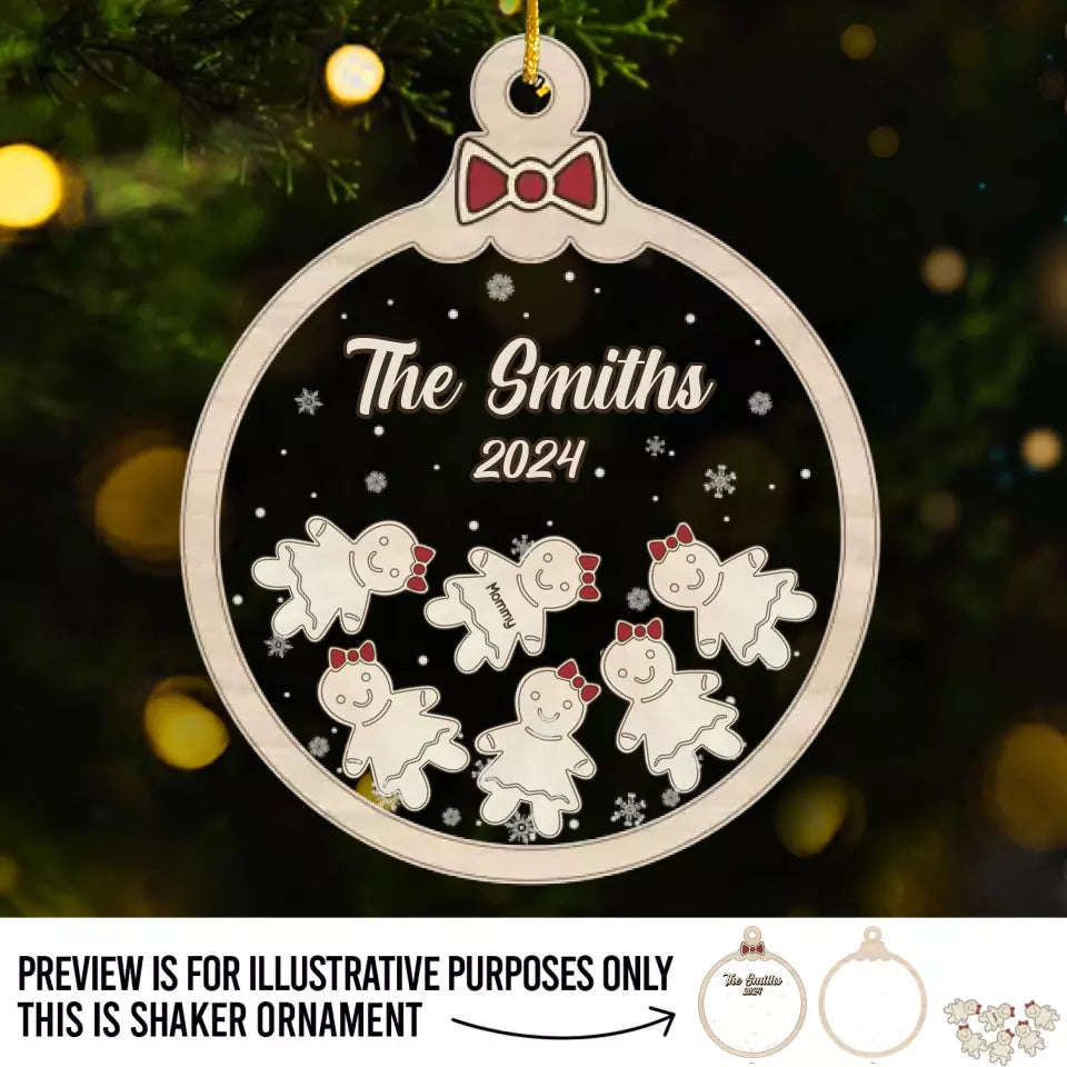 Le temps en famille est aussi doux qu'un biscuit au pain d'épices - Décoration de Noël personnalisée à 3 étages pour la famille
