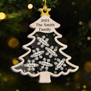 La maison est là où Noël est - Ornement Shaker personnalisé à 3 couches pour la famille - Cadeau de Noël pour les membres de la famille