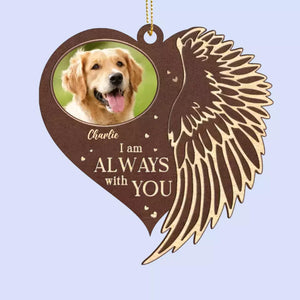 Photo personnalisée gravée dans mon cœur - Ornement commémoratif personnalisé en cuir - Cadeau de Noël, cadeau de condoléances pour les propriétaires d'animaux et les amoureux des animaux