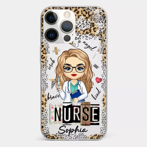 Mains dévouées, cœurs guérisseurs – Étui de téléphone transparent personnalisé pour infirmière – Cadeau d'appréciation, de remerciement, vie d'infirmière, vie de médecin