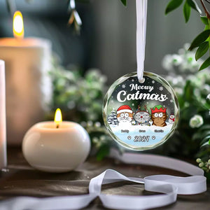 Joyeux Noël à tous ! Décoration de Noël personnalisée en verre avec motif chien et chat. Cadeau idéal pour les propriétaires et les amoureux des animaux.