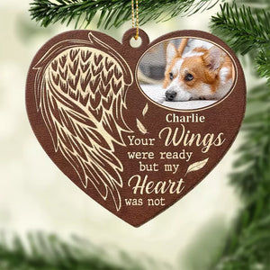 Photo personnalisée gravée à jamais, ne se décolore jamais - Ornement commémoratif en cuir personnalisé - Cadeau de Noël, cadeau de condoléances pour les propriétaires d'animaux et les amoureux des animaux