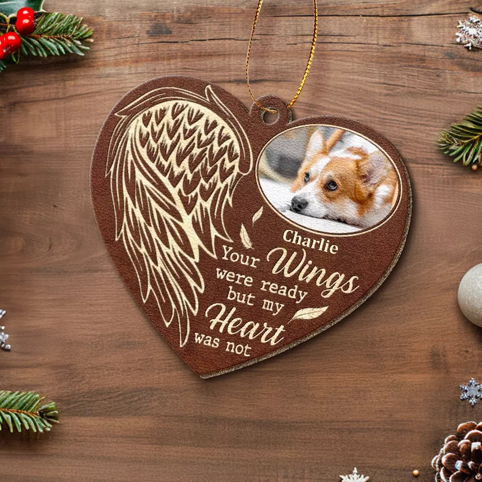 Photo personnalisée gravée à jamais, ne se décolore jamais - Ornement commémoratif en cuir personnalisé - Cadeau de Noël, cadeau de condoléances pour les propriétaires d'animaux et les amoureux des animaux
