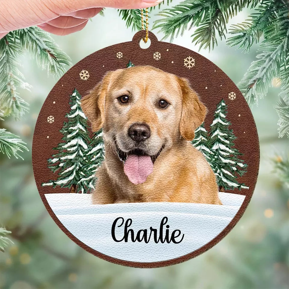Les chiens personnalisés laissent leurs empreintes de pattes dans nos cœurs - Ornement commémoratif personnalisé en cuir - Cadeau de Noël, cadeau de condoléances pour les propriétaires d'animaux et les amoureux des animaux
