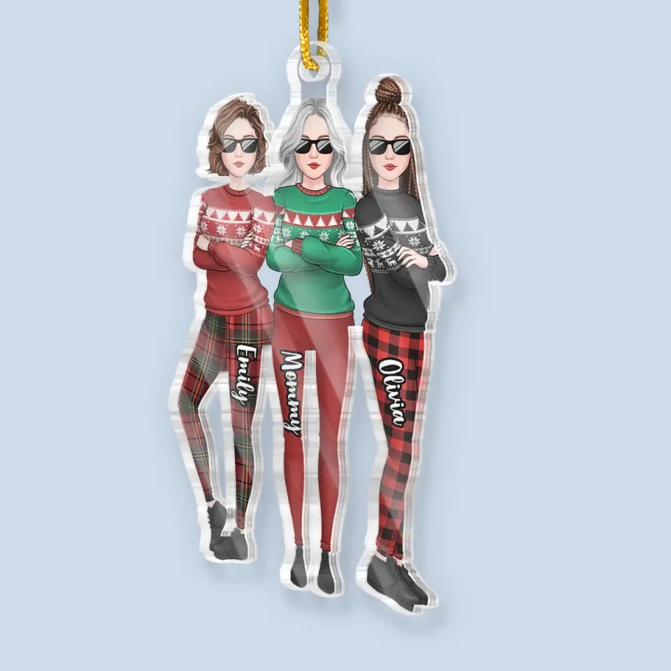 Mère et fille unies pour toujours - Décoration personnalisée pour la famille - Forme personnalisée en acrylique - Cadeau de Noël pour maman et fille