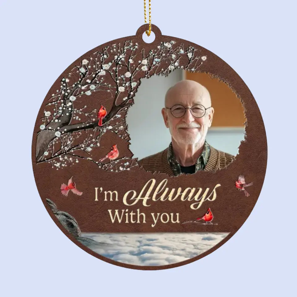 Photo personnalisée très aimée, profondément regrettée - Ornement commémoratif personnalisé en cuir - Cadeau de Noël, cadeau de condoléances pour les membres de la famille