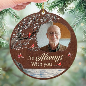 Photo personnalisée très aimée, profondément regrettée - Ornement commémoratif personnalisé en cuir - Cadeau de Noël, cadeau de condoléances pour les membres de la famille