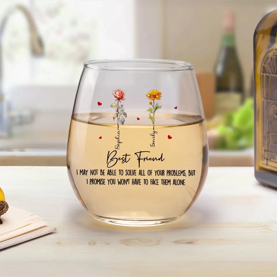 Ce qui compte dans notre vie - Verre à vin personnalisé Bestie - Cadeau pour meilleures amies, meilleures amies, sœurs