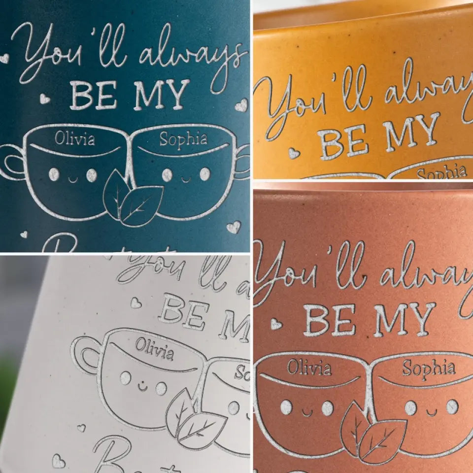 Tu seras toujours ma meilleure amie - Mug en poterie personnalisé Bestie - Cadeau pour meilleures amies, meilleures amies, sœurs