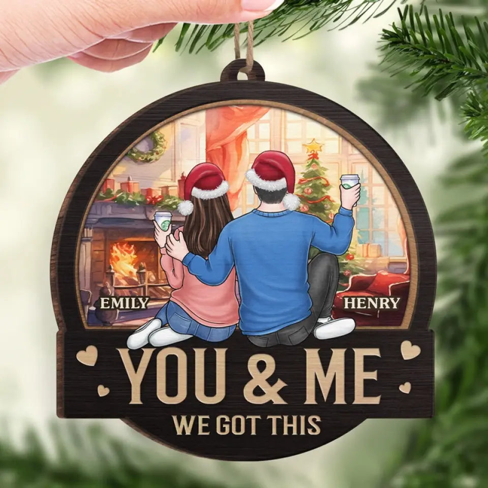 Ornements qui racontent votre histoire, décorations uniques qui ravissent - Ornement personnalisé pour couple - Bois en forme personnalisée - Cadeau de Noël pour mari et femme, anniversaire