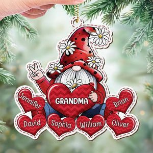 Ornement chéri de grand-mère, un gage sincère de notre amour - Ornement en cuir personnalisé pour la famille - Cadeau de Noël pour grand-mère