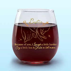 À la santé des bons moments ! Verre à vin personnalisé Bestie ! Cadeau pour les meilleures amies, les meilleures amies et les sœurs.
