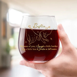 À la santé des bons moments ! Verre à vin personnalisé Bestie ! Cadeau pour les meilleures amies, les meilleures amies et les sœurs.