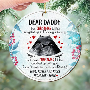 Photo personnalisée : avancez dans ce voyage d'amour et de joie ! Ornement en cuir personnalisé pour la famille ! Cadeau de Noël pour bébé, enfant et nouveau-né.