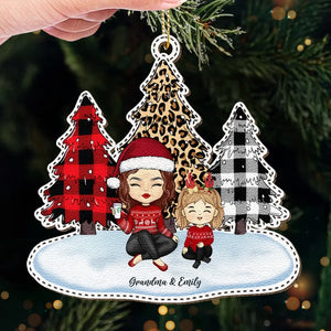 Meilleure grand-mère de tous les temps - Décoration de Noël personnalisée en cuir pour grand-mère