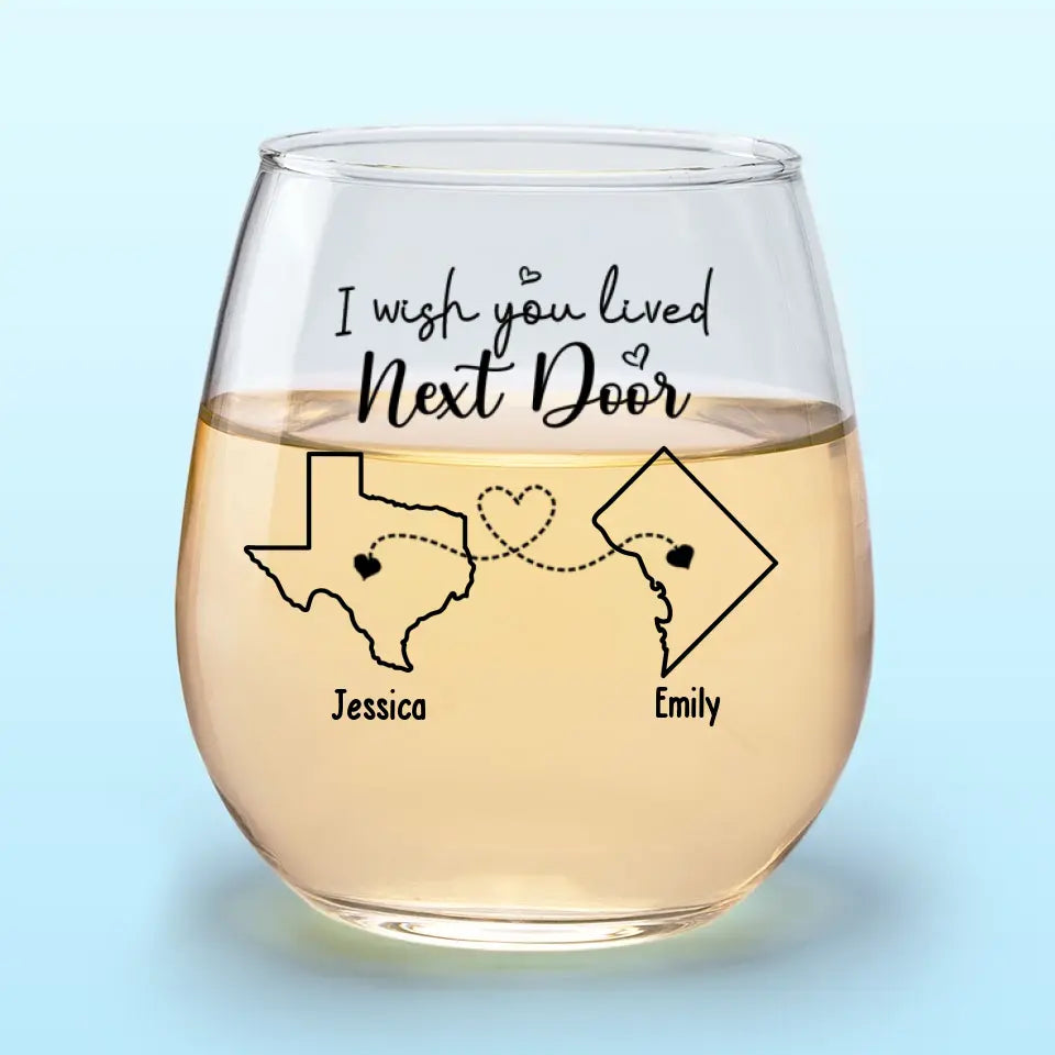 On n'est jamais trop loin pour boire un verre ensemble - Verre à vin personnalisé pour meilleure amie - Cadeau pour meilleures amies, meilleures amies, sœurs