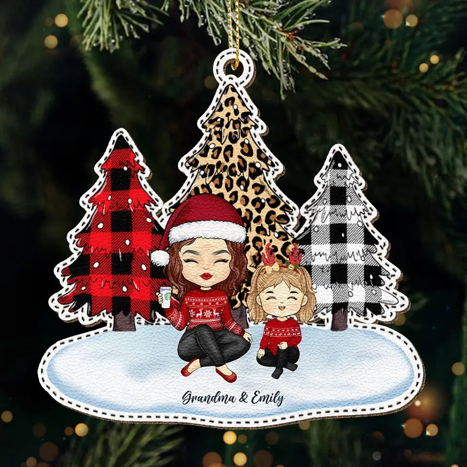 Meilleure grand-mère de tous les temps - Décoration de Noël personnalisée en cuir pour grand-mère