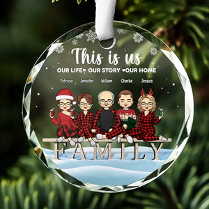 La famille est le plus beau cadeau de tous - Décoration de Noël personnalisée en verre avec cercle - Cadeau pour les membres de la famille