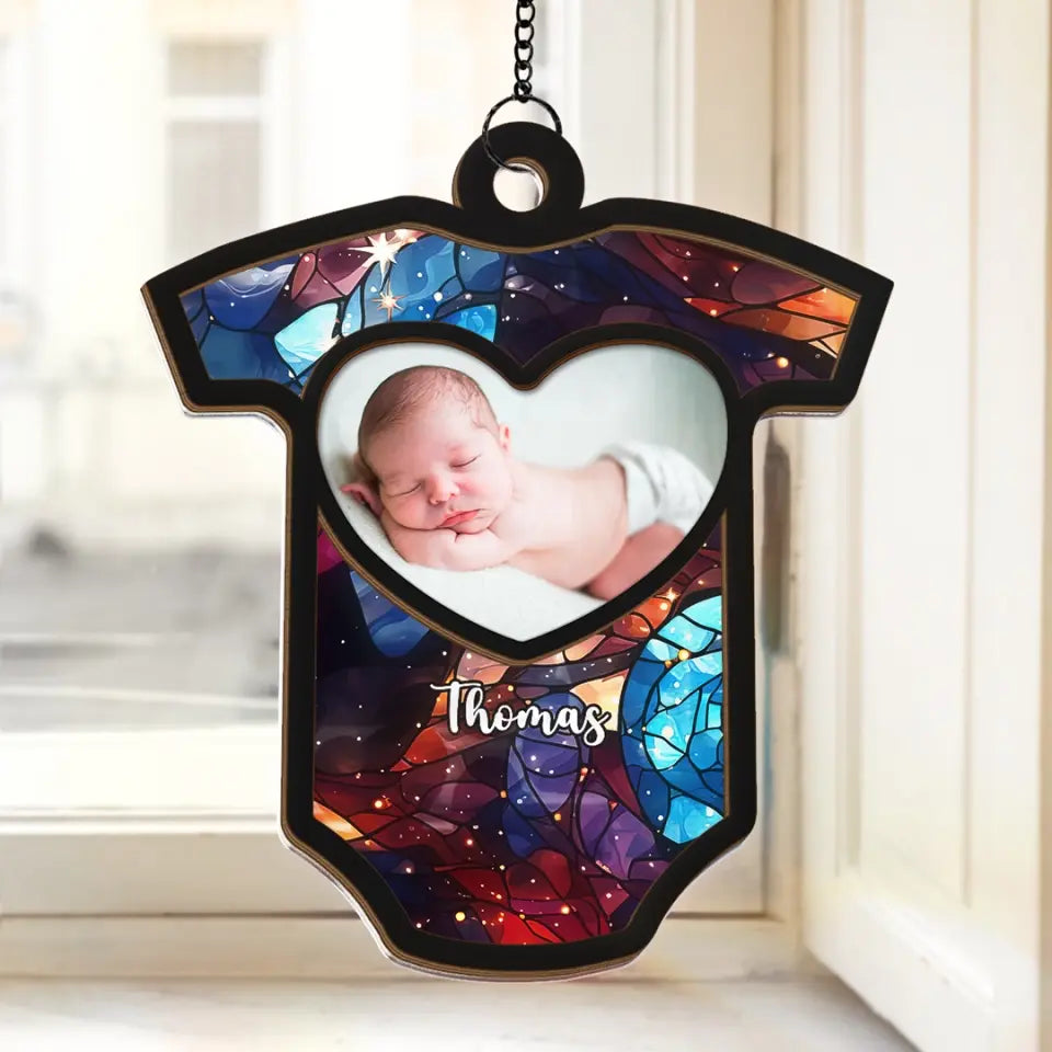 Photo personnalisée : éternellement reconnaissant pour ce petit miracle ! Attrape-soleil personnalisé à suspendre à la fenêtre ! Cadeau de Noël pour bébé, enfant et nouveau-né.