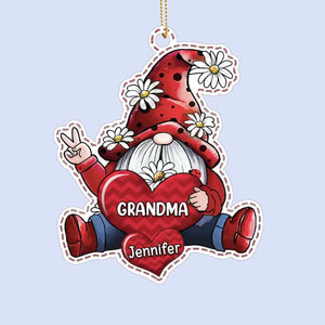 Ornement chéri de grand-mère, un gage sincère de notre amour - Ornement en cuir personnalisé pour la famille - Cadeau de Noël pour grand-mère