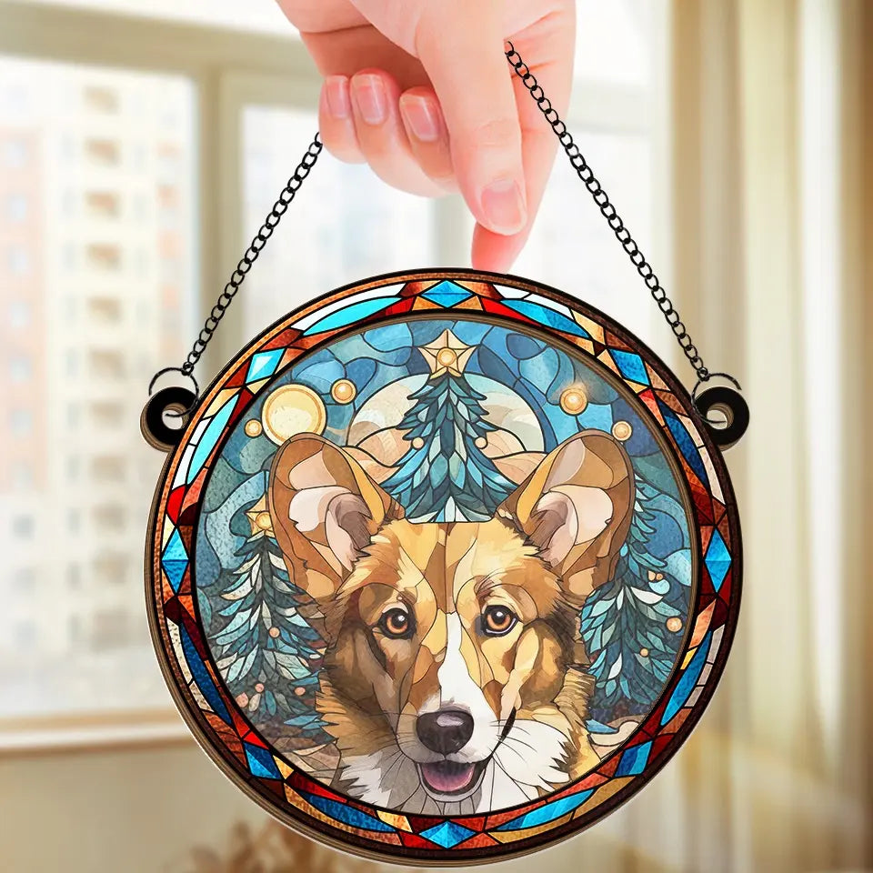 Photo personnalisée « À nos côtés pour toujours » – Attrape-soleil commémoratif personnalisé à suspendre à une fenêtre – Cadeau de Noël, cadeau de condoléances pour les propriétaires d'animaux et les amoureux des animaux