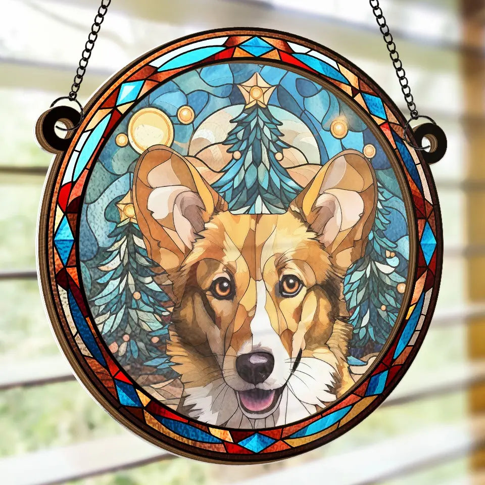 Photo personnalisée « À nos côtés pour toujours » – Attrape-soleil commémoratif personnalisé à suspendre à une fenêtre – Cadeau de Noël, cadeau de condoléances pour les propriétaires d'animaux et les amoureux des animaux