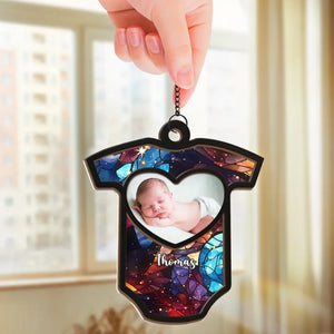 Photo personnalisée : éternellement reconnaissant pour ce petit miracle ! Attrape-soleil personnalisé à suspendre à la fenêtre ! Cadeau de Noël pour bébé, enfant et nouveau-né.